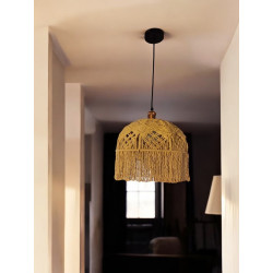 lustre en macramé