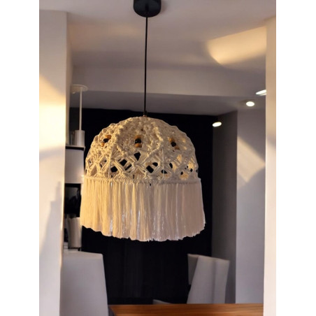 lustre en macramé