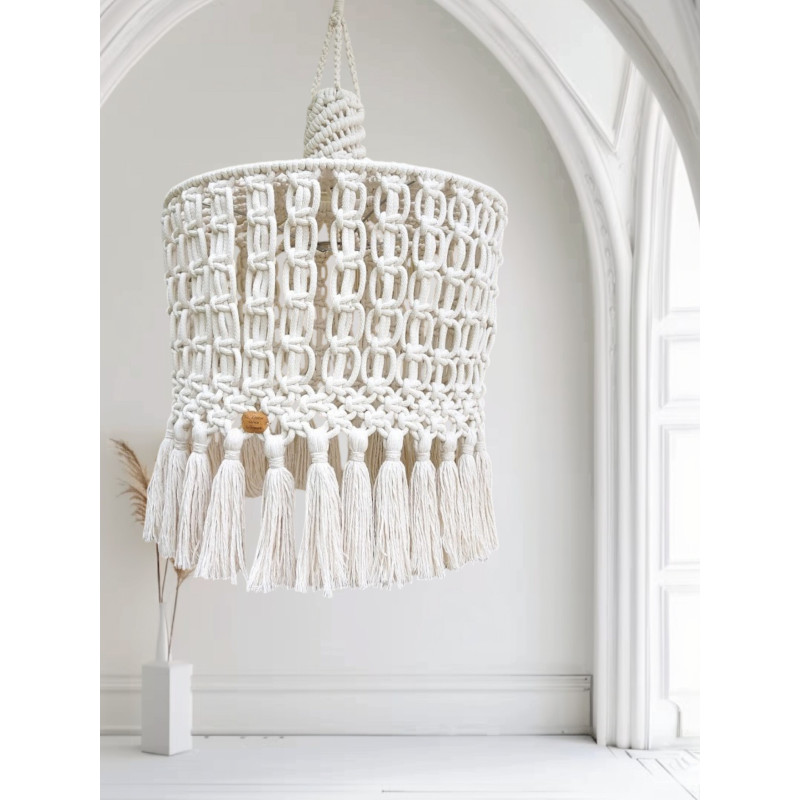 lustre en macramé