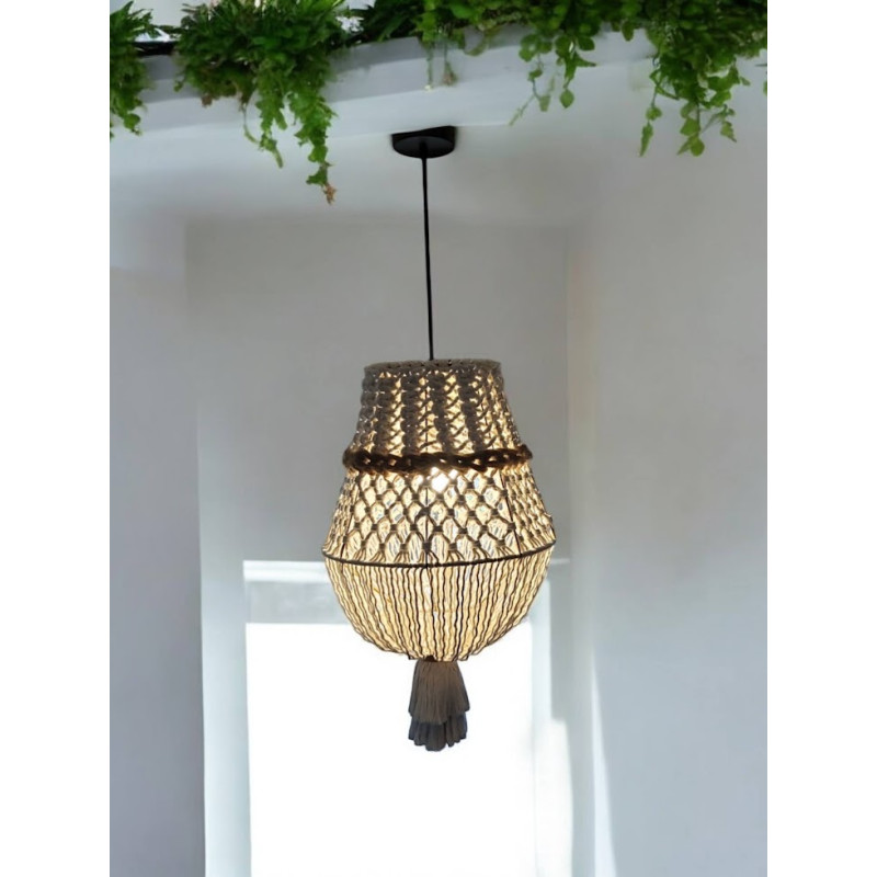 lustre en macramé