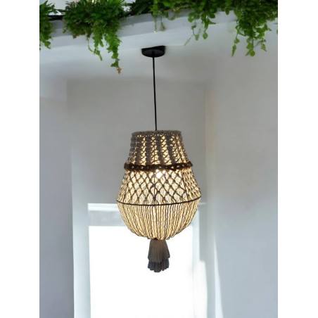 lustre en macramé